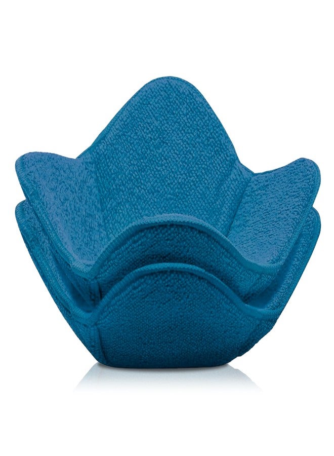 ULVEOL Set 2X Light Blue 7" sq. x 4"H Microwave Polyester Bowl Cloth - Home Kitchen Plate Hot Pads Pot for Microwaveable - Hot Heatproof Plate Holder Pots Holders for Bowls - Good Kitchen Accessories - Image 1